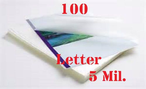Letter Size 100 Pack 5 mil  Laminating Laminator Pouches Sheets 9 x 11-1/2