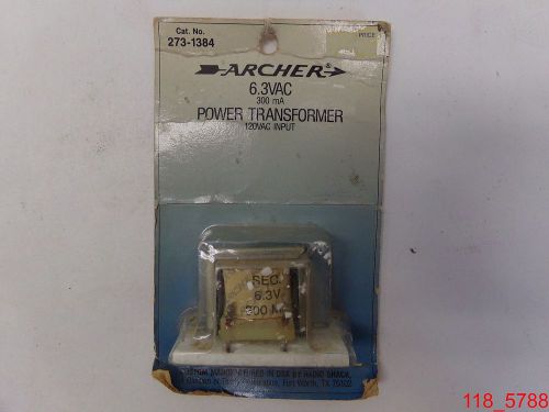NOS Archer 273-1384 6.3 VAC 300mA Power Transformer 120VAC input