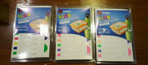 NEW Avery kids Self Laminating labels wipeable stickers dishwasher microwave lot