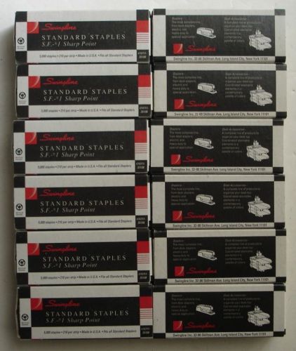 12 Boxes Swingline Staples S.F.1 Sharp Point #35108, 5000/box, 60,000 total