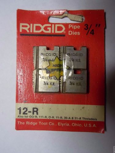 RIDGID 3/4&#034; NPT 12-R HS PIPE THREADING DIES O-R 111-R 30-A 31-A 00-R REF 37875
