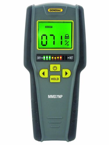 General Tools MMD7NP Moisture Meter, Pinless, Digital LCD with Tricolor Bar Grap