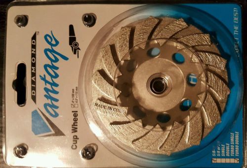 DIAMOND VANTAGE 4&#034; cup wheel turbo double 5/8-11