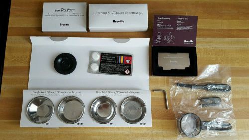 Breville cleaning kit espresso machine  and Razor and filter baskets