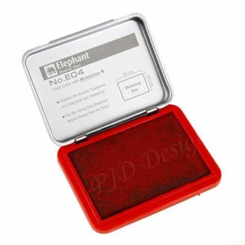 #S - Stamp Pad RED Ink Rubber Stamp Block Dater Office Stempelkissen 5 x 7 cm.