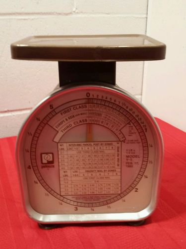 VINTAGE PELOUZE MODEL Y-5 POSTAL SCALE FIRST CLASS PARCEL POST SHIP UP TO 5 LBS
