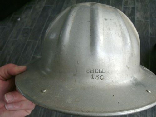 Shell Vintage aluminum hard hat b.f McDonald  logger oil driller Hot Rod,gas
