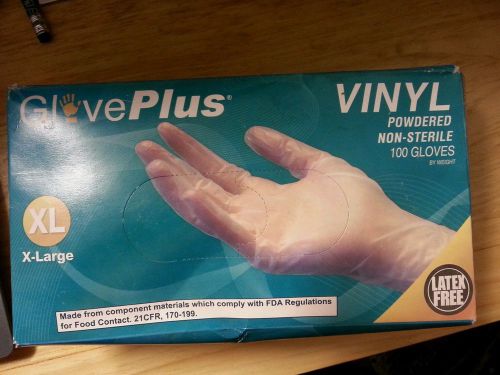 glove plus X-large vinyl Powdered non-sterile gloves
