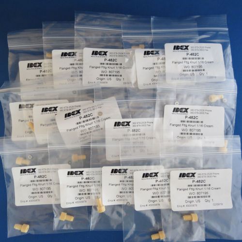 Qty 15 idex flanged fittings knurled 1/16 cream p-482c for sale