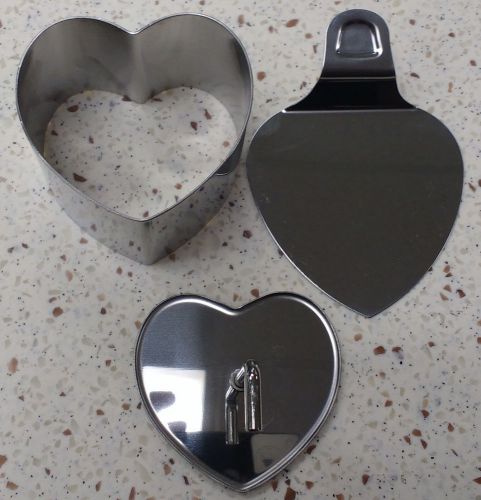 Heart Mold, Cheese press, Food mold, food ring 3 pc stainless steel