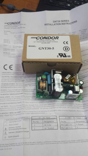 CONDOR GNT30-5 Switching Power Supplies 30W IN 100-240 VAC 0.75 OUT 5VDC/4.0A
