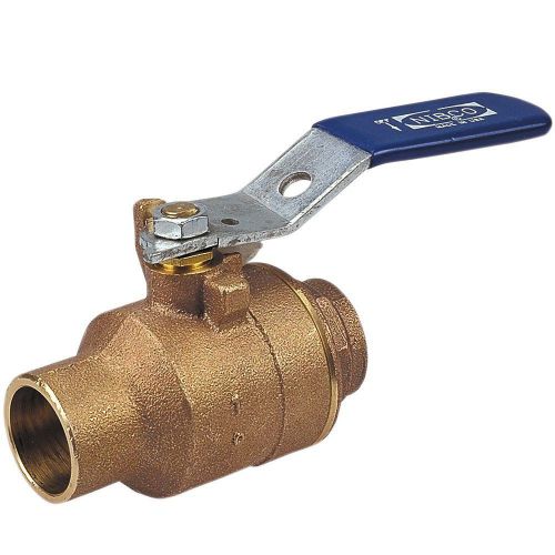 NIBCO S-585-70 Ball Valve 1-1/4&#034; Solder Two-Piece Full Port With Lever Handle