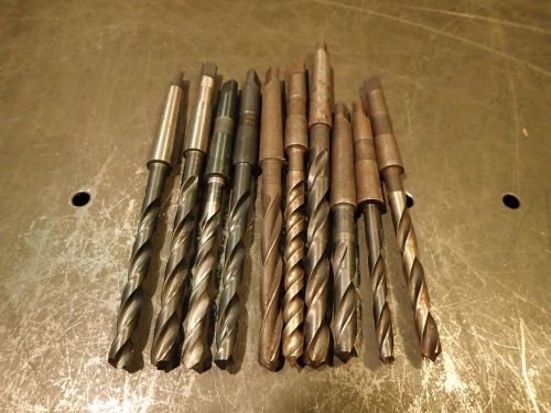 10 Pc Lot Morse Taper #1 Shank Drill Bits MT1 1MT 17/64 to 13/32, 7.5 to 9mm