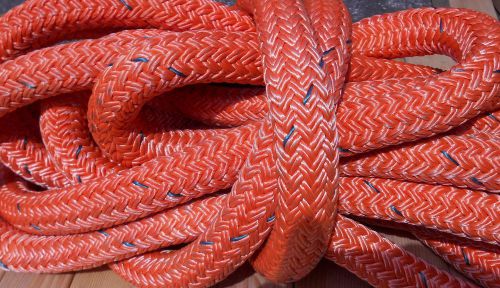 130&#039; of 5/8&#034; Orange Stable Braid Low Stretch Polyester Double Braided Bull Rope