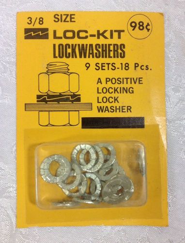 Vintage NOS Loc-Kit Lockwashers 9 Sets 18 Pcs Positive Lock Washer Size 3/8&#034;