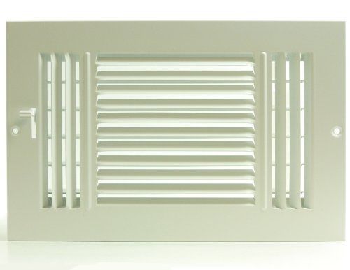 12&#034; x 8&#034; 3-WAY SUPPLY GRILLE - DUCT COVER &amp; DIFUSER - Flat Stamped Face -12w&#034; x