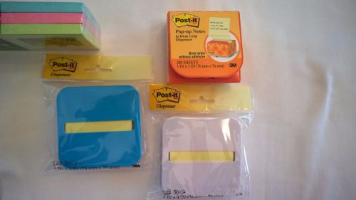 Post-it: 2 Perm. Pop Up Dispensers 50ct; 1 Cardboard 200ct.+ 3 100ct.Refill Pads