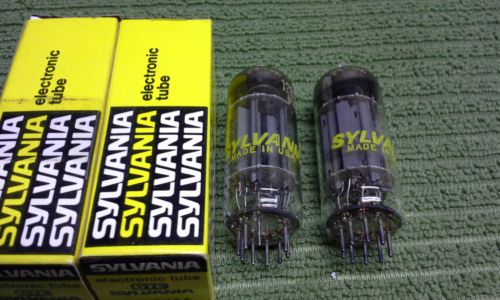 Matched pair 12BH7A dual triode tube hi-end preamp Sylvania TESTED STRONG NOS