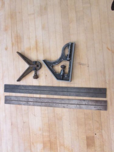 Vintage Starrett   And MF Combination Square Blade Scale Rule + Parts