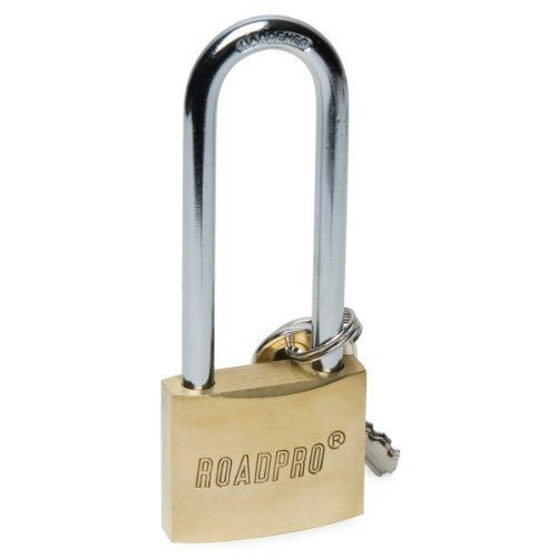 Roadpro RPLB-40L 40mm Solid Brass Padlock with 3&#034; Shackle RPLB-40L ROADPRO