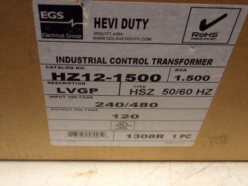 Sola Hevi Duty EGS HZ12-1500 Transformer 1500 VA 1.5 KVA Single Phase HZ121500