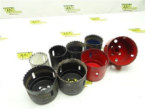 Lot of 8 hss hole saws 1-3/4&#034; to 2-3/4&#034; lenox morse for sale