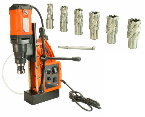 Cayken 1.65&#034; magnetic drill press variable speed w/ annular cutter 7pc 1&#034; depth for sale