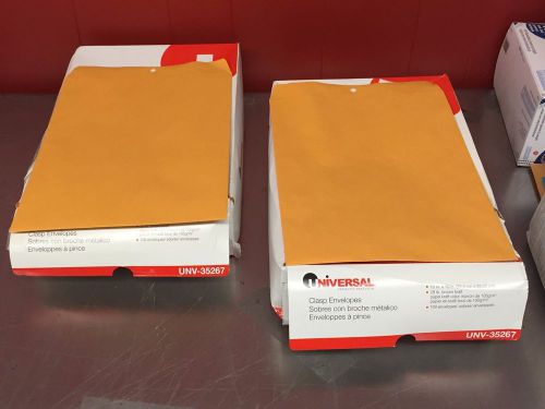 Kraft Clasp Envelope, Side Seam, 28lb, 10 x 13, Light Brown, 100/Box, UNV35267