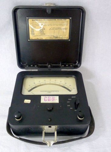 Vintage weston dc microammeter. model 622 analog mirror scale for sale