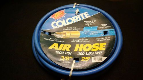 Colorite Best Quality Air Hose with 3/8 Hook Up, Blue, Up to 1200 PSI 25&#039;
