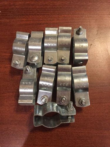 Lot of 10 Minerallac Conduit Clamp Pipe Hangers 1&#034; w/Bolts Rigid/IMC/EMT