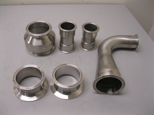 Lot misc size stainless steel sanitary fitting(s) f18 (1907) for sale