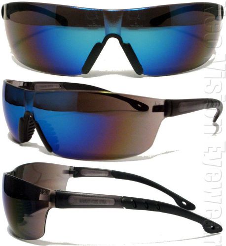 Cordova Jackal Blue Mirror Lens Safety Glasses Sunglasses Gel Nose Pad Z87.1