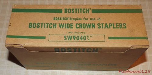 1 Box of Bostitch Staples SW 9040 - 3/4&#034; 2000 Count / Use in Wide Crown Staplers