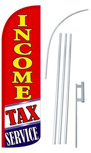 Income Tax Service R/Y Extra Wide Windless Swooper Flag Jumbo Banner Pole /Spike