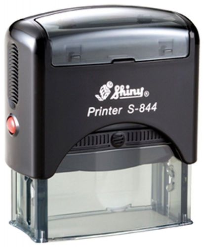Custom 5 line text / address Shiny Printer S-844 Office Self-Inking Rubber Stamp