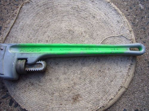 RIDGID 18&#034; Aluminum Pipe Wrench   EXCELLENT SHAPE  ~  CHECK 11 PICS ~ USA