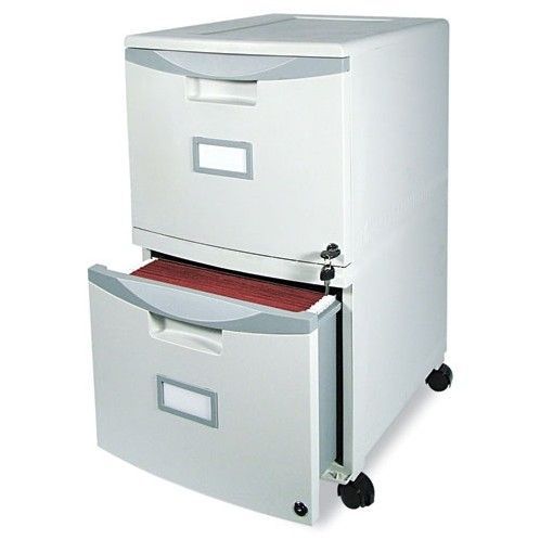 Mobile New 2-Drawer File Cabinet with Locking Casters and Label Holders