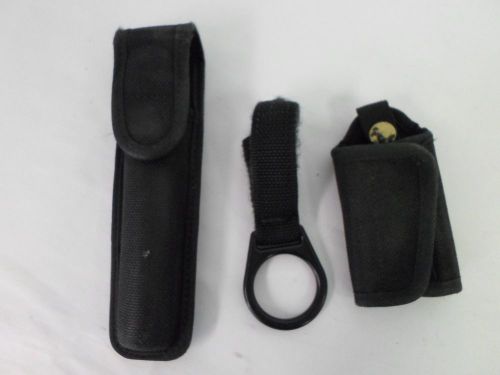 Lot of 3 bianchi accumold nylon light pouch w/ snap, ring, silent key holder for sale