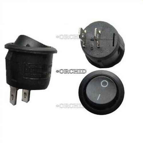 rocker switch 2-pin 250v6a 125v10a on-off plastic (circular, spst, 2p) diy new