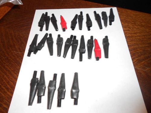 (Lot of 25) Mueller 63  Insulated Test Clips / Clamps, 23 Black , 2 Red, steel