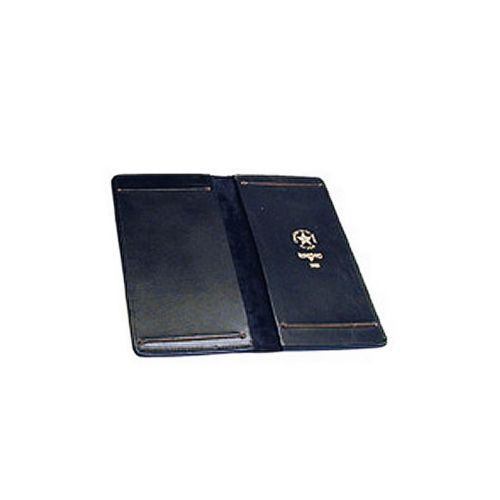 Boston Leather 5881-1 Black 5.5&#034; x 10&#034; Double Citation Book w/Clips