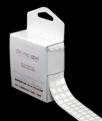 1/4&#034; white color-coding dot stickers | permanent adhesive 0.25 in. - 1000 lab... for sale