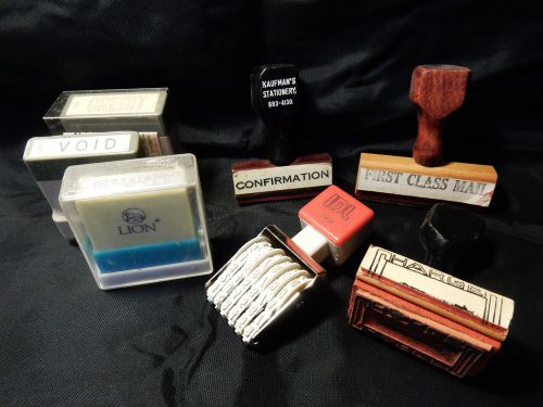 Vintage Rubber Stamps- New &amp; Old- Self Inking &amp; Regular- Lot of 7