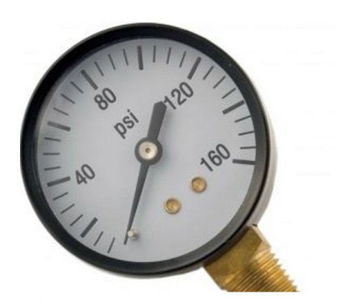 Forney 75554 air line pressure gauge with bottom mount, 2-1/4&#034; x for sale