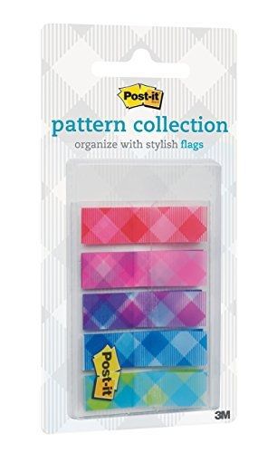 Post-it Color Mixing Flags, Gingham Pattern Collection, 1/2 in x 1.7 in, 100
