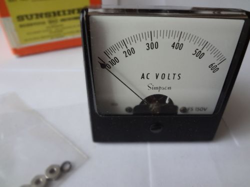Simpson 0-150 Volt AC Panel meter Model 1257