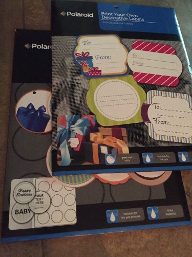 Polaroid Print your own Decorative Labels/2 Packages~Decorative &amp; Round LABELS