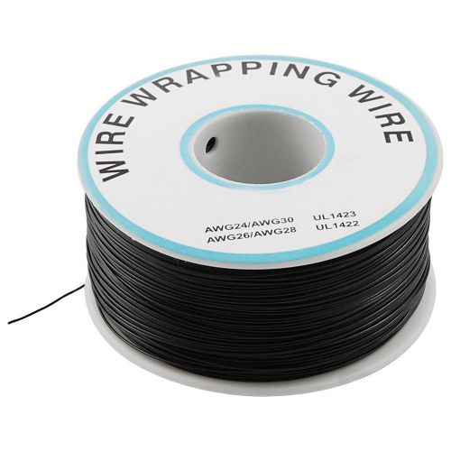 1pcs  p/n b-30-1000 30awg tin plated copper wire wrepping cable reel black 305m for sale