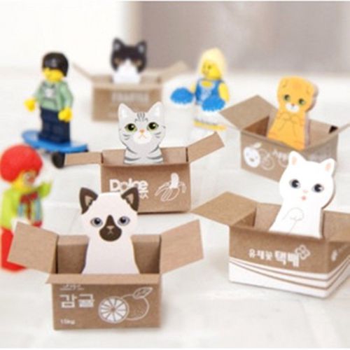 5 x Cat Notepad Memo Pads Cute Cartoon Sticker Office School Stationery Gift G09